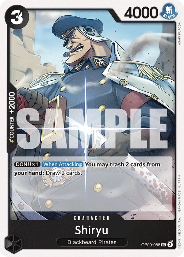 Carte One Piece anglaise Shiryu OP09-088 UC