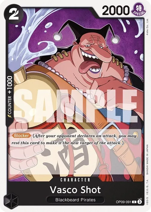 Carte One Piece anglaise OP09-091 Vasco Shot