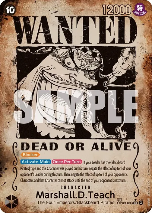 Carte One Piece anglaise OP09-093 Marshall.D.Teach (version 4)