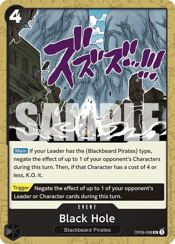 Carte One Piece anglaise Black Hole OP09-098 UC