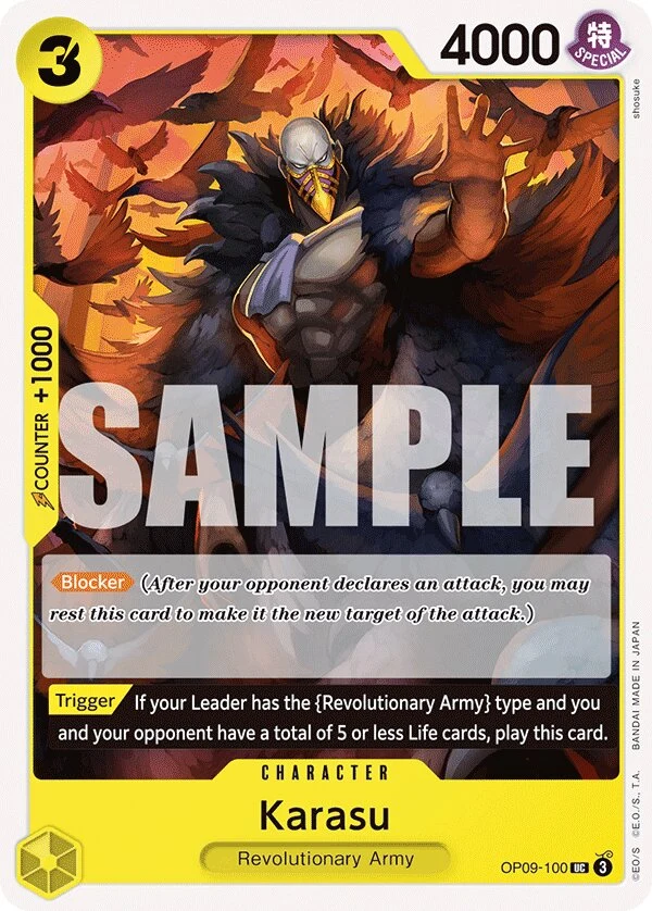 Carte One Piece anglaise Karasu OP09-100 UC