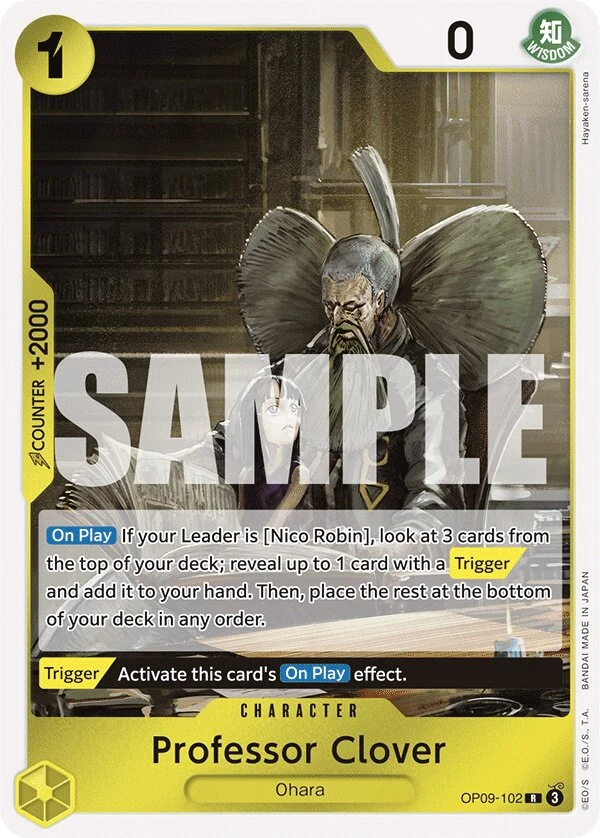 Carte One Piece anglaise Professor Clover OP09-102 R