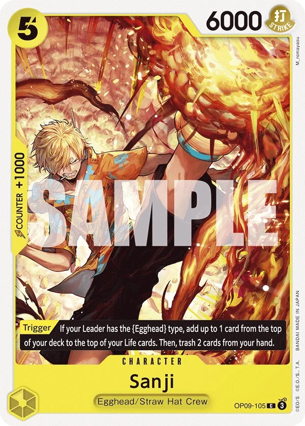 Carte One Piece anglaise Sanji OP09-105 C