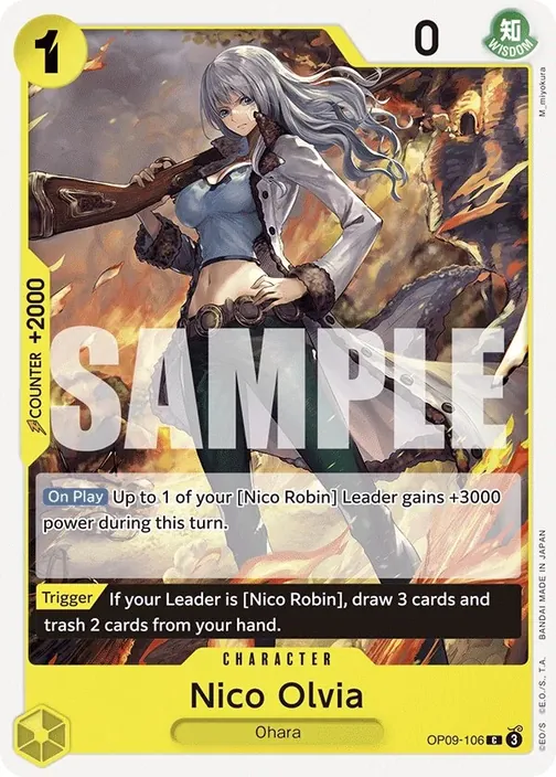 Carte One Piece anglaise OP09-106 Nico Olvia