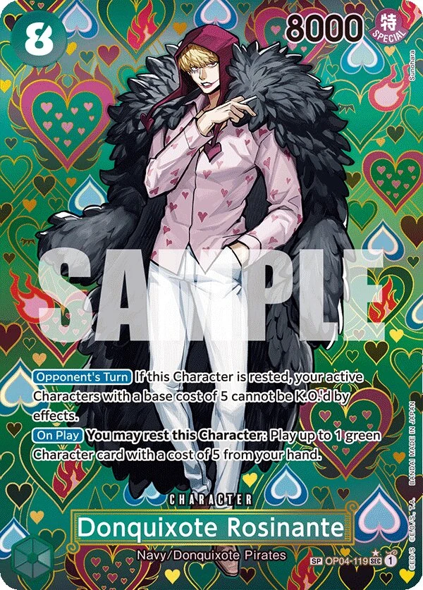 Carte One Piece anglaise Donquixote Rosinante OP04-119 SP