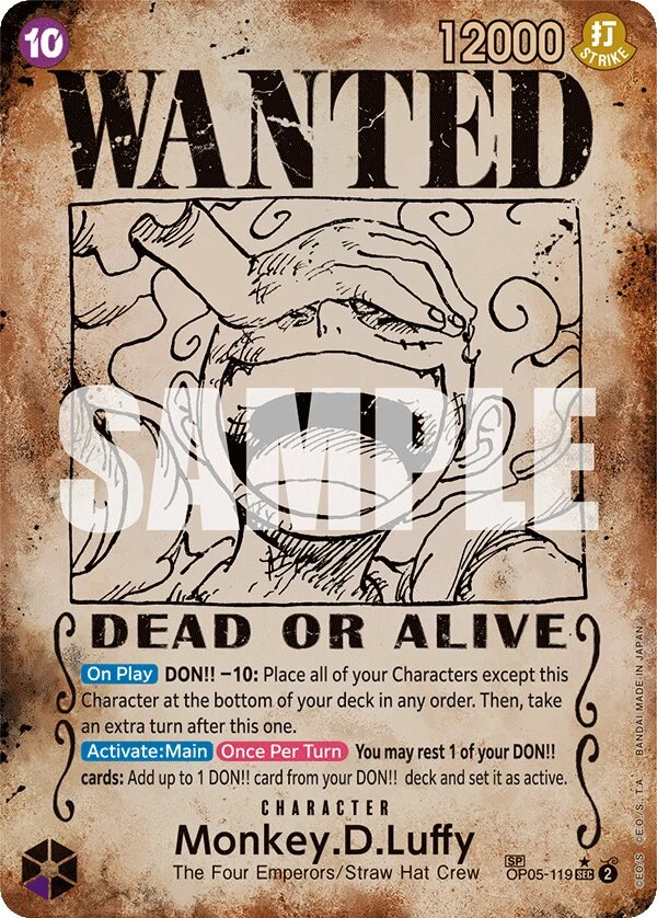 Carte One Piece anglaise Monkey.D.Luffy OP05-119 SP