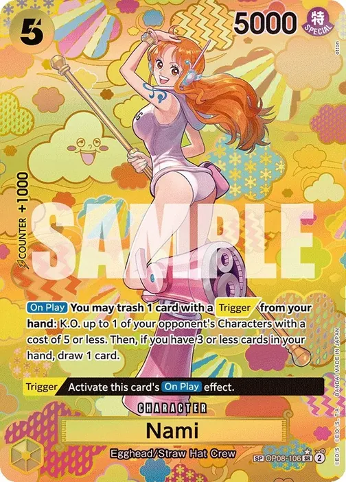 Carte One Piece anglaise OP08-106 Nami (version 3)