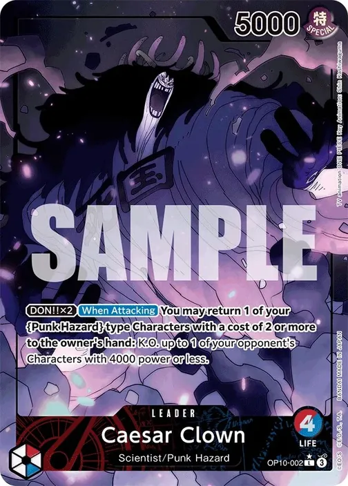 Carte One Piece anglaise OP10-002 Caesar Clown (version 2)