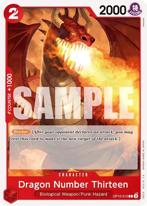Carte One Piece anglaise OP10-012 Dragon Number Thirteen