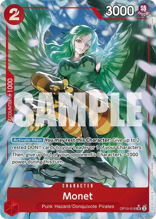 Carte One Piece anglaise OP10-016 Monet (version 2)
