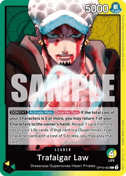 Carte One Piece anglaise OP10-022 Trafalgar Law