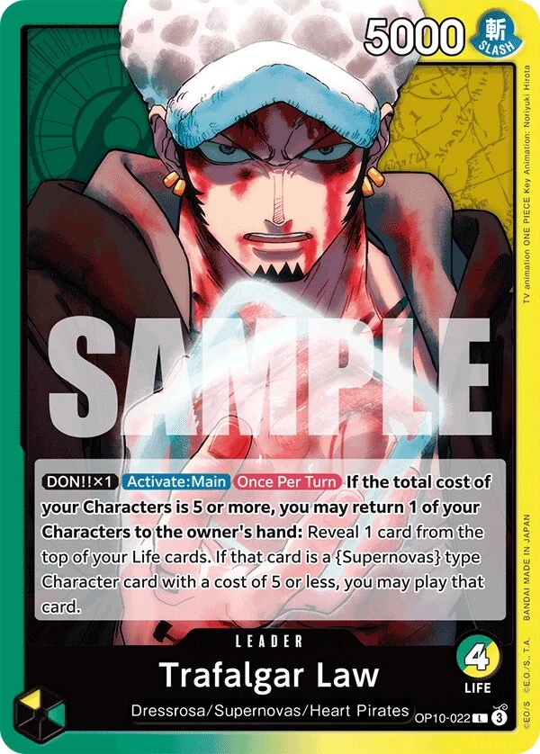 Carte One Piece anglaise Trafalgar Law OP10-022 L