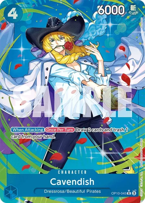 Carte One Piece anglaise OP10-045 Cavendish (version 2)