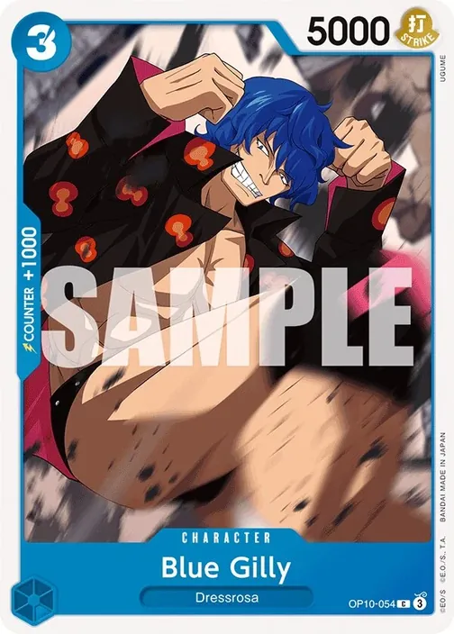 Carte One Piece anglaise OP10-054 Blue Gilly