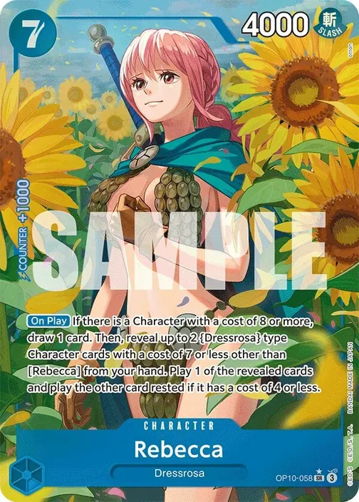 Carte One Piece anglaise OP10-058 Rebecca (version 2)