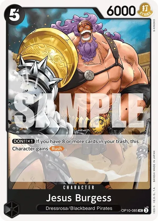 Carte One Piece anglaise OP10-085 Jesus Burgess