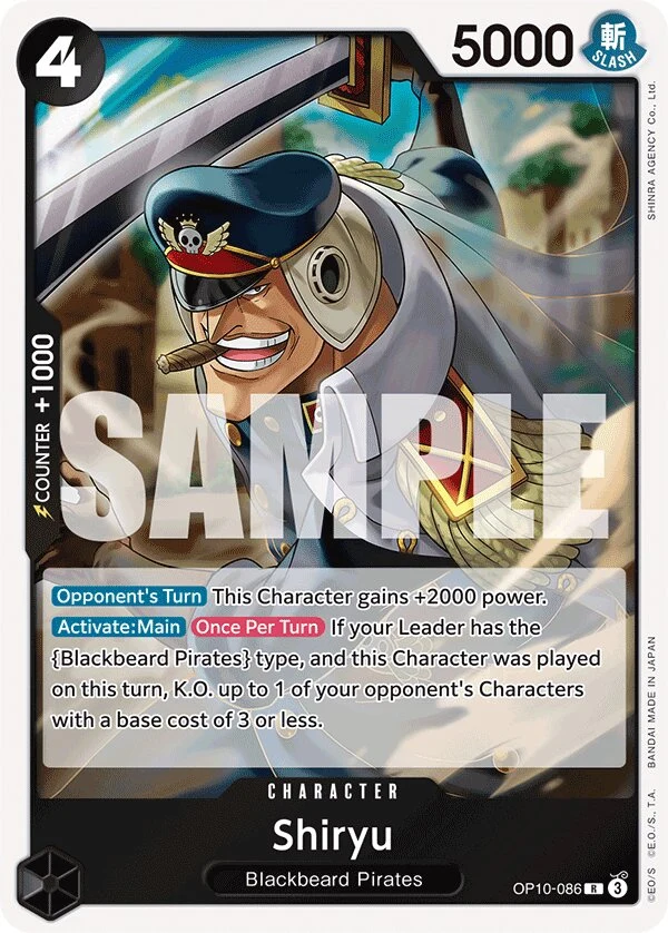 Carte One Piece anglaise Shiryu OP10-086 R