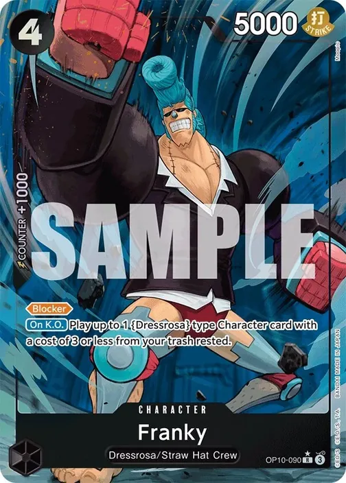 Carte One Piece anglaise OP10-090 Franky (version 2)