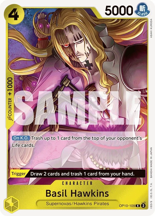 Carte One Piece anglaise Basil Hawkins OP10-109 R