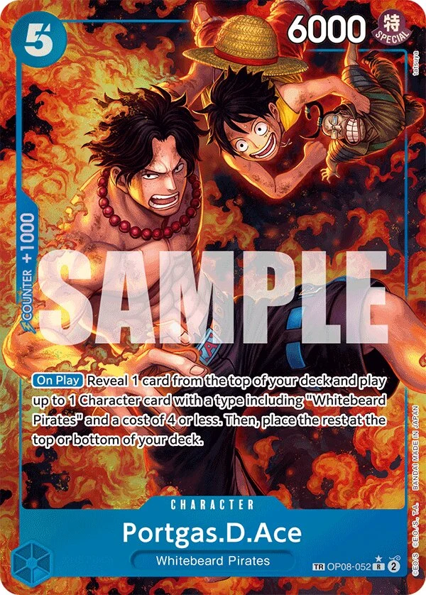 Carte One Piece anglaise Portgas.D.Ace OP08-052 TR