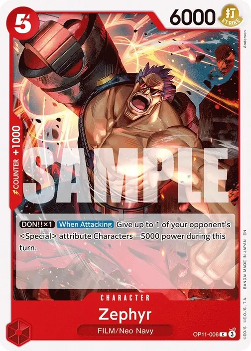 Carte One Piece anglaise OP11-006 Zephyr