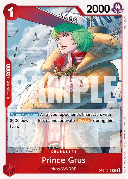 Carte One Piece anglaise OP11-013 Prince Grus