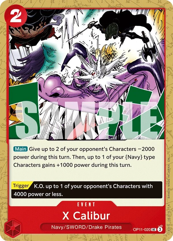 Carte One Piece anglaise X Calibur OP11-020 UC