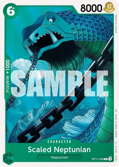 Carte One Piece anglaise OP11-026 Scaled Neptunian