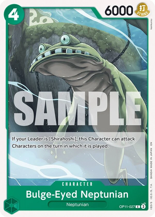 Carte One Piece anglaise Bulge-Eyed Neptunian OP11-027 C