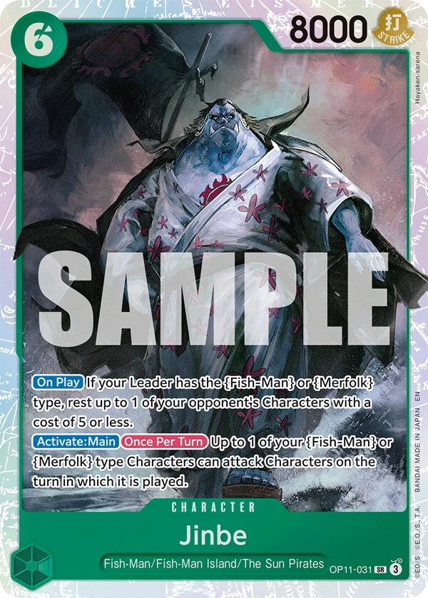 Carte One Piece anglaise Jinbe OP11-031 SR