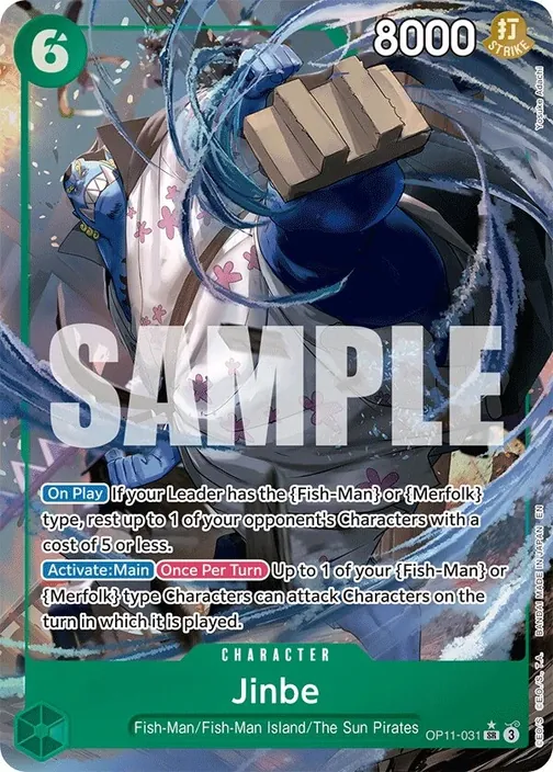 Carte One Piece anglaise OP11-031 Jinbe (version 2)