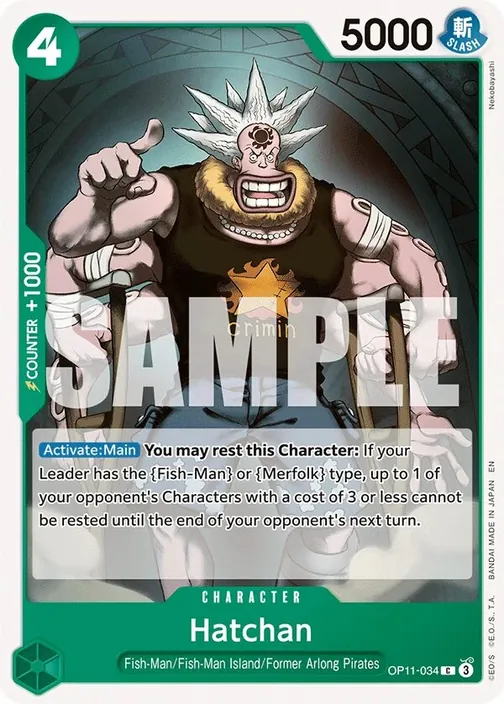 Carte One Piece anglaise OP11-034 Hatchan