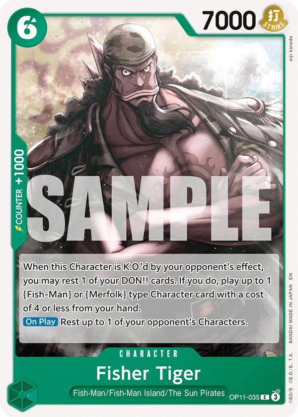 Carte One Piece anglaise Fisher Tiger OP11-035 C