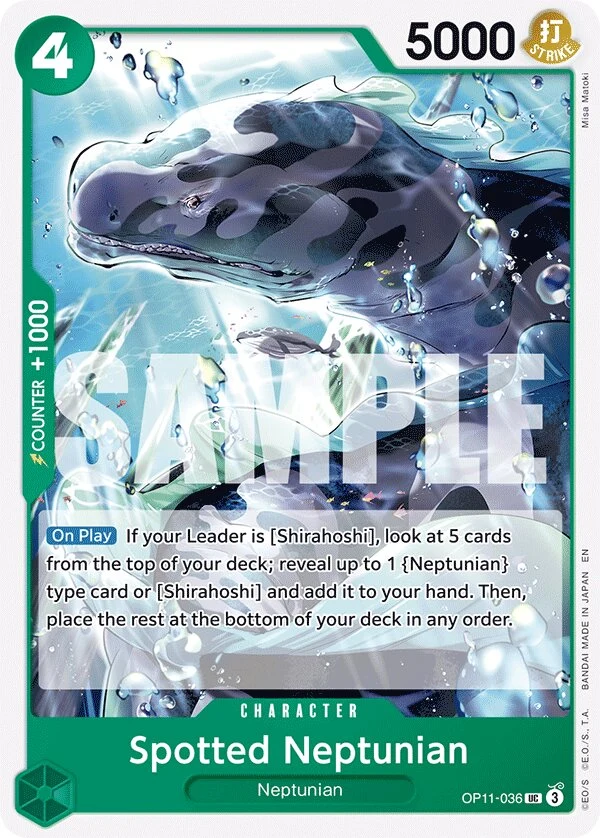 Carte One Piece anglaise Spotted Neptunian OP11-036 UC
