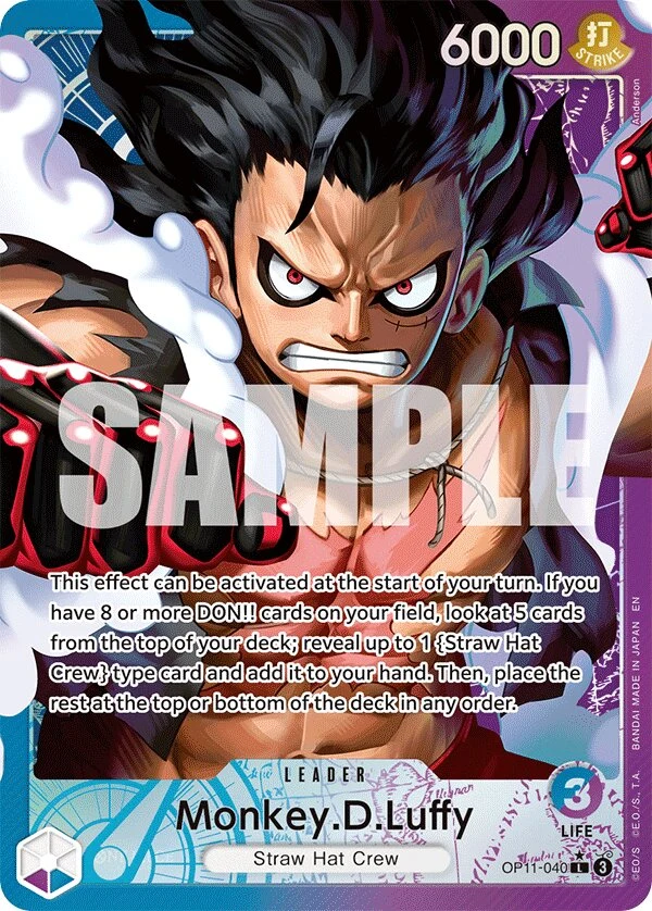 Carte One Piece anglaise Monkey.D.Luffy OP11-040 L
