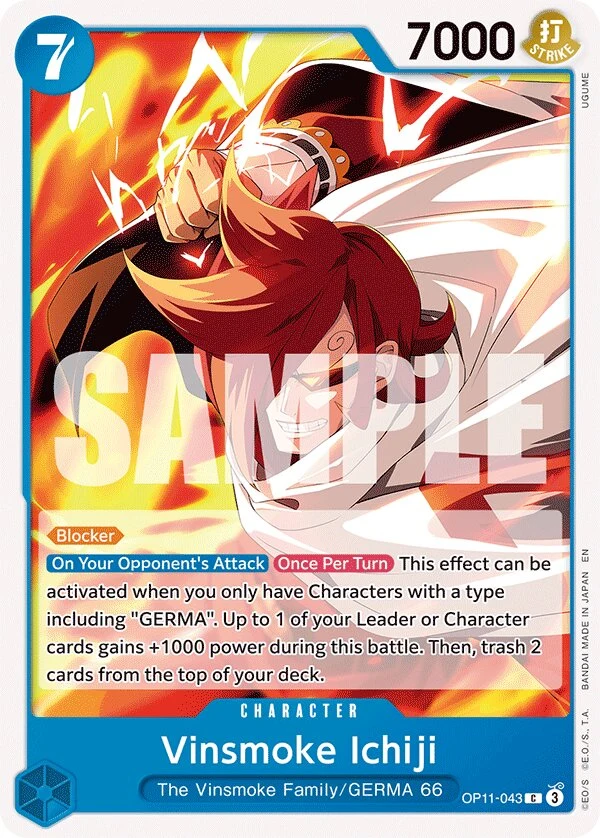 Carte One Piece anglaise Vinsmoke Ichiji OP11-043 C