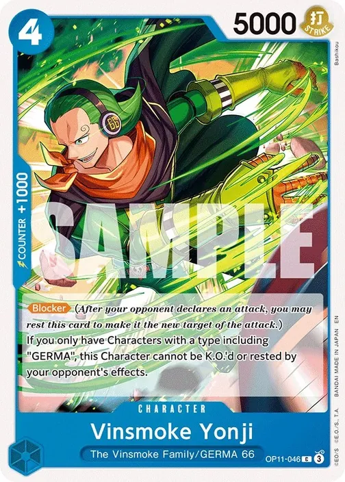 Carte One Piece anglaise OP11-046 Vinsmoke Yonji