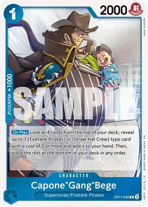 Carte One Piece anglaise OP11-048 Capone"Gang"Bege