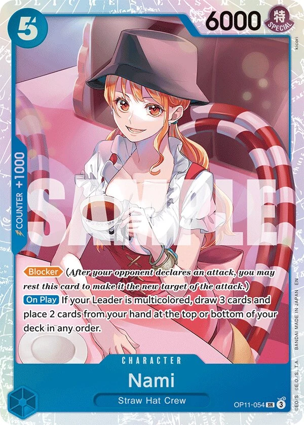 Carte One Piece anglaise Nami OP11-054 SR