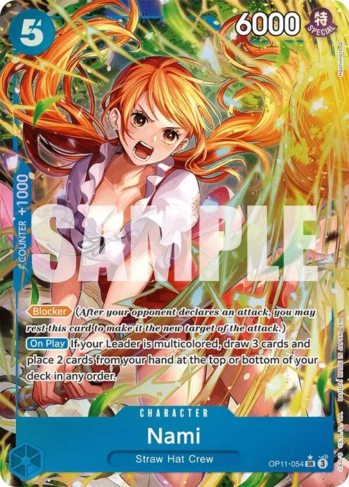 Carte One Piece anglaise OP11-054 Nami (version 2)