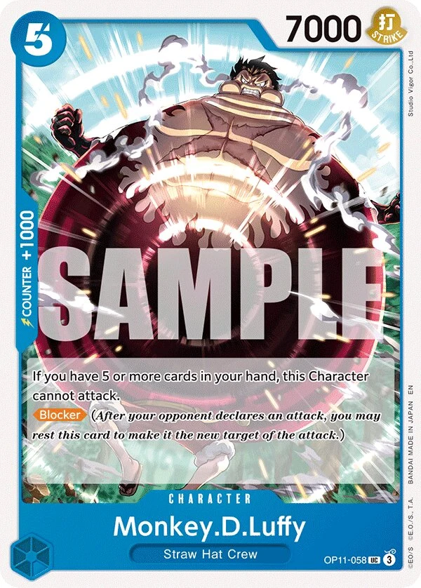 Carte One Piece anglaise Monkey.D.Luffy OP11-058 UC