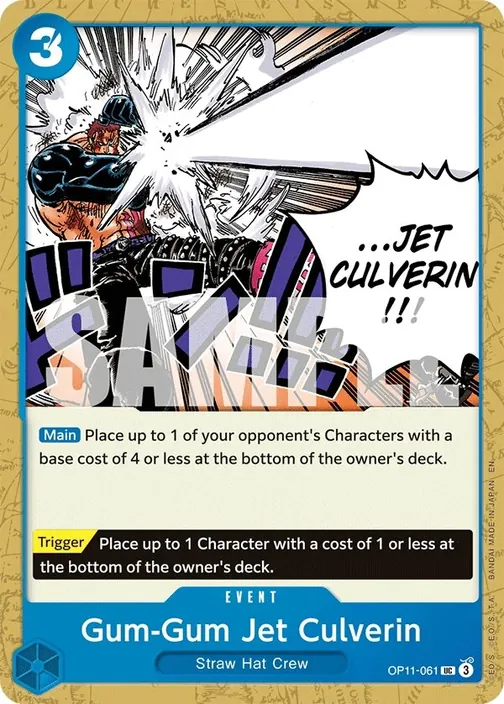 Carte One Piece anglaise OP11-061 Gum-Gum Jet Culverin
