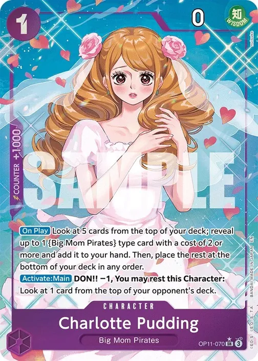 Carte One Piece anglaise OP11-070 Charlotte Pudding (version 2)