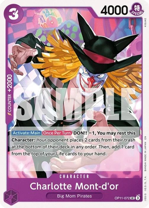 Carte One Piece anglaise OP11-072 Charlotte Mont-d'or