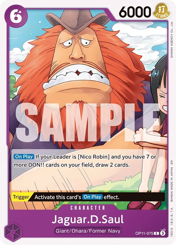 Carte One Piece anglaise Jaguar.D.Saul OP11-075 C
