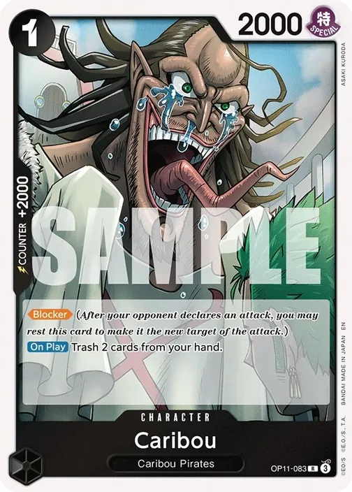 Carte One Piece anglaise OP11-083 Caribou