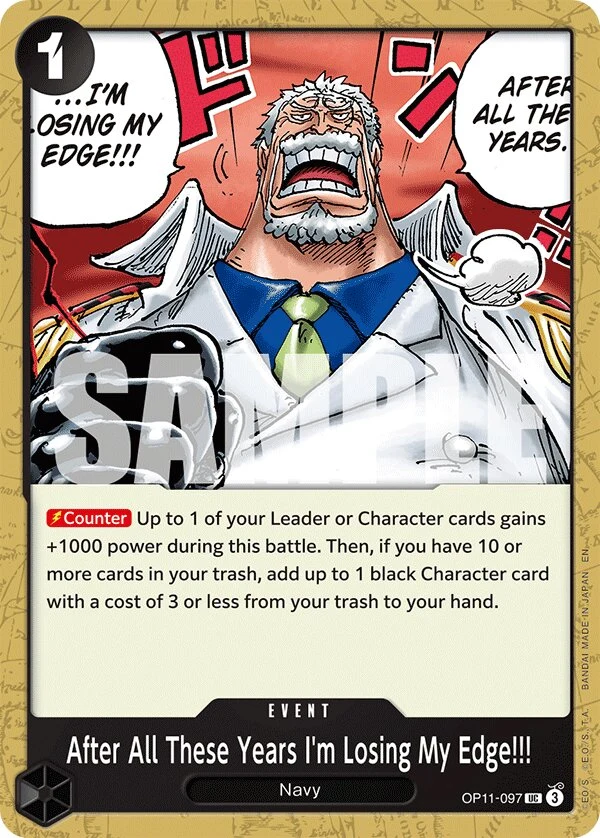 Carte One Piece anglaise After All These Years I'm Losing My Edge!!! OP11-097 UC