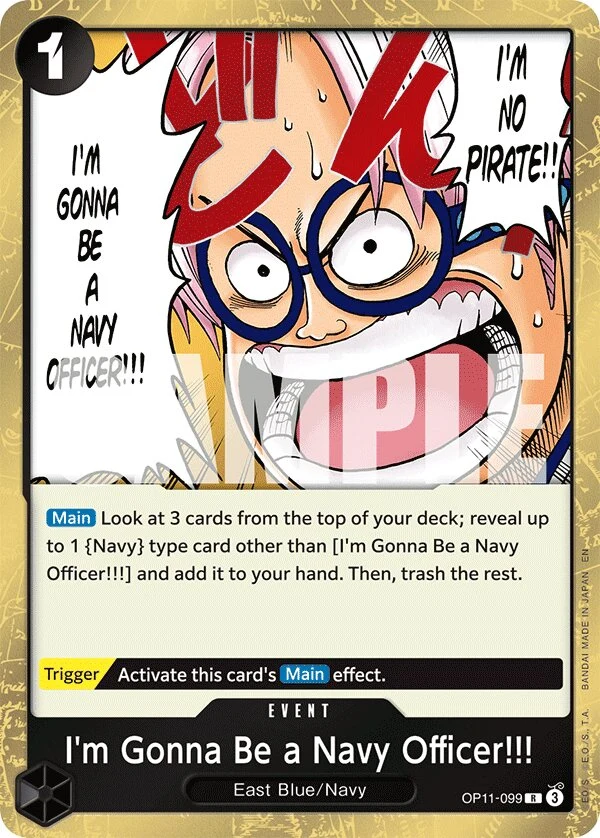 Carte One Piece anglaise I'm Gonna Be a Navy Officer!!! OP11-099 R