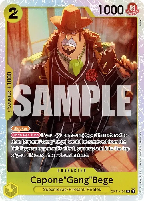 Carte One Piece anglaise OP11-101 Capone"Gang"Bege
