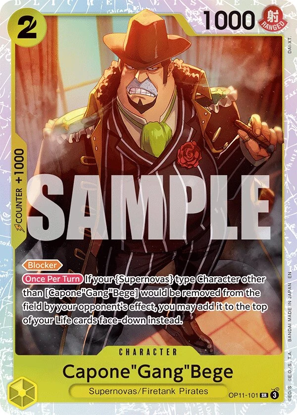 Carte One Piece anglaise Capone"Gang"Bege OP11-101 SR